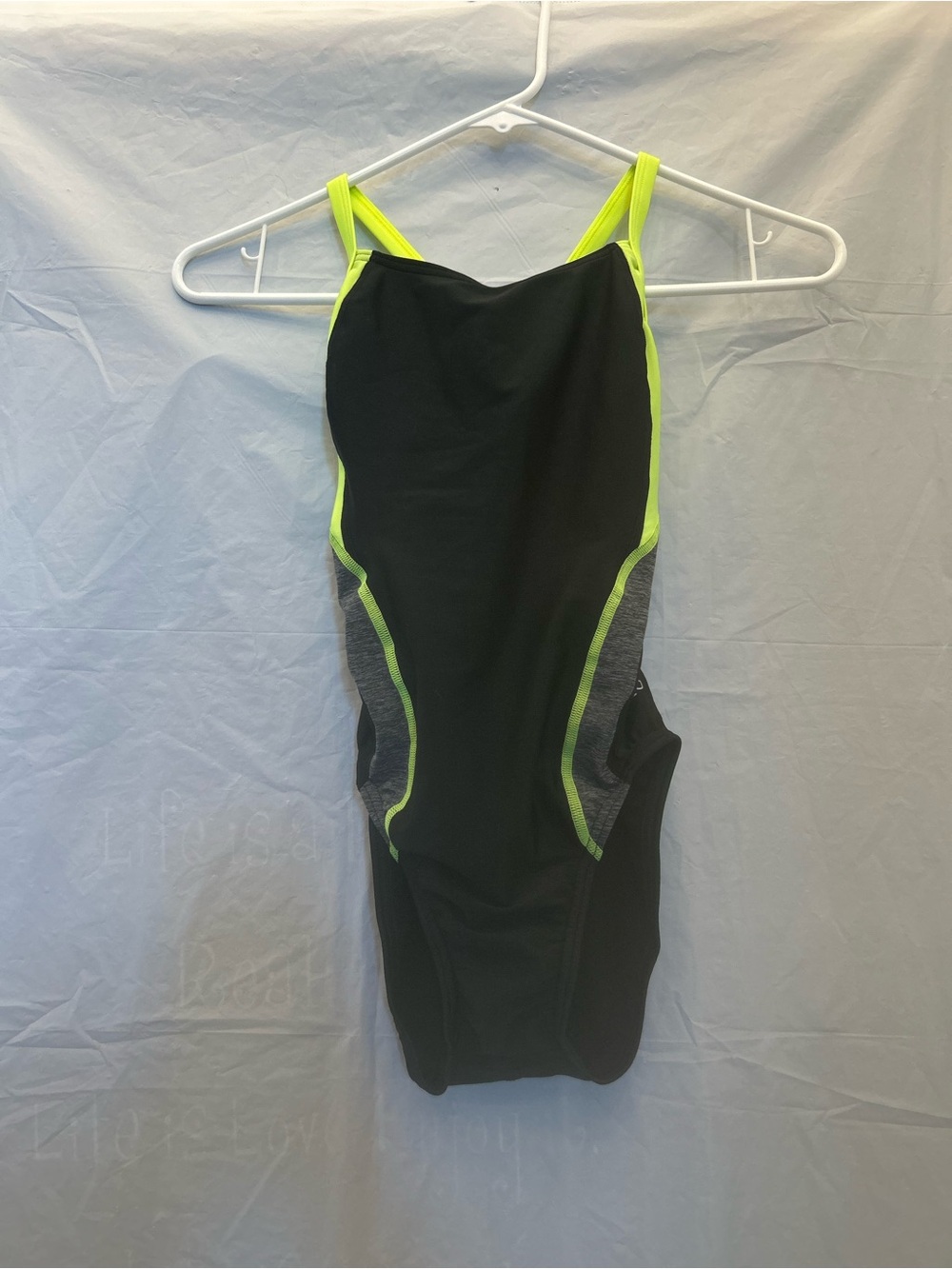 Speedo Pro LT Black One-Piece Swimsuit with Neon Yellow Accents Sz 28 NWWT